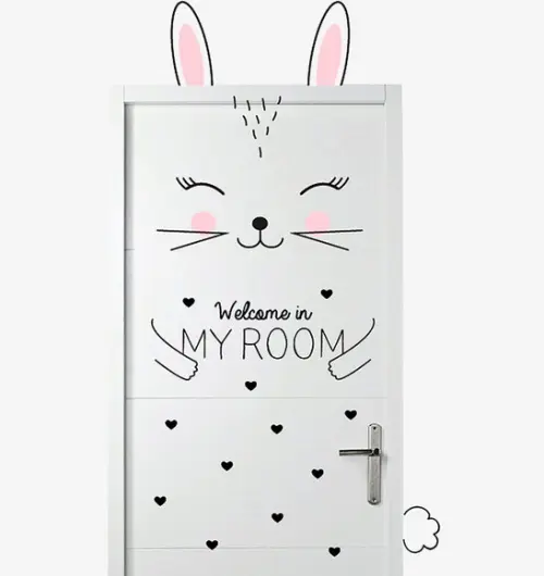 adesivo para porta bem vindo ao mu quarto