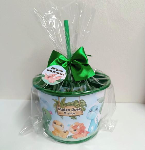 Kit Balde de Pipoca e Copo Dinossauros Baby