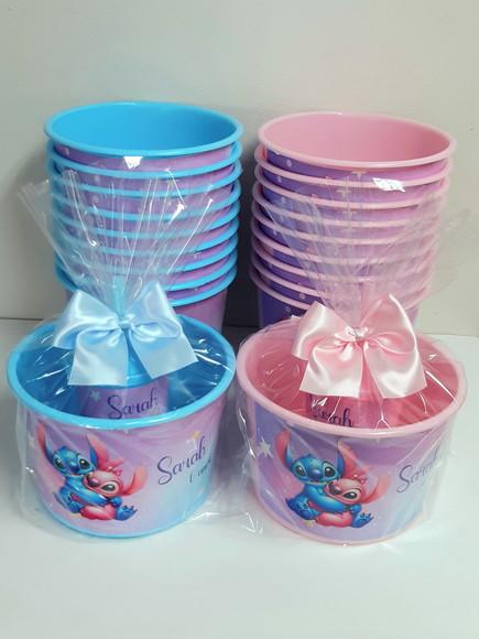 Kit Balde de Pipoca e Copo Twister Stitch e Angel