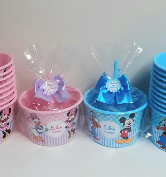 Kit Turma do Mickey Balde de Pipoca e Copo Twister