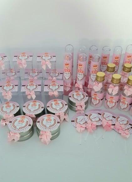 Kit para Chá de Bebê 40 Ítens Ursinha Princesa