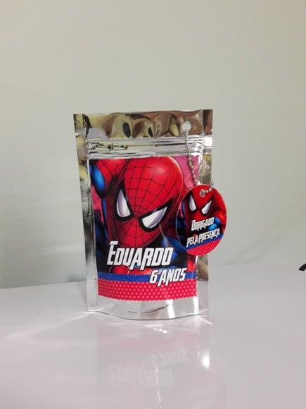Saquinho Metalizado Homem Aranha
