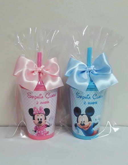 Copo Personalizado Minnie Rosa e Mickey