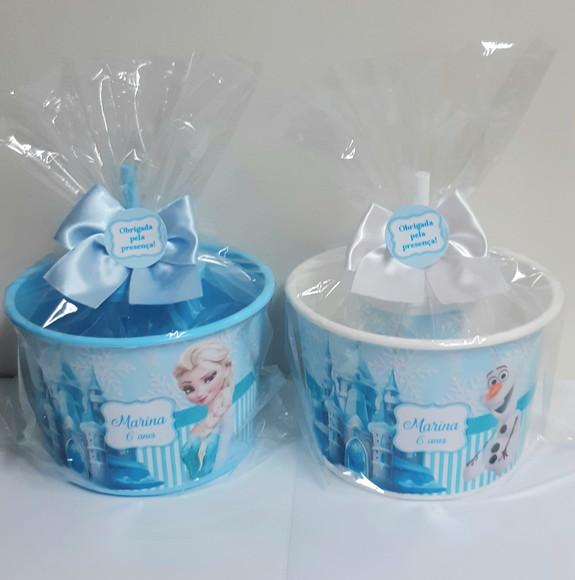Kit Balde de Pipoca e Copo Frozen