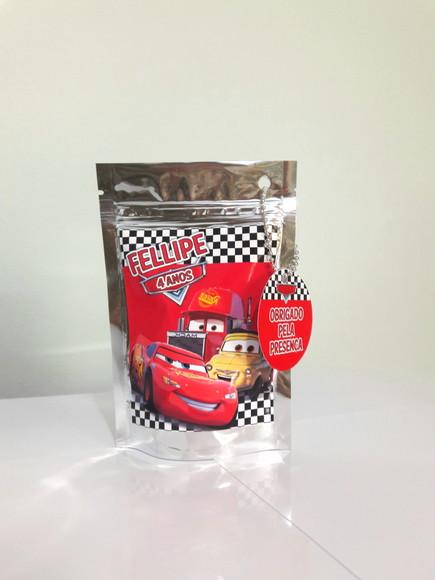 Saquinho Metalizado Carros Disney