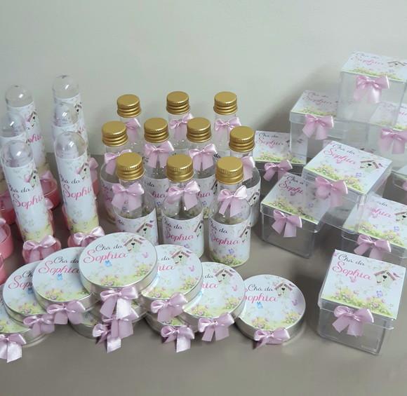 Kit Chá de Bebê 40 Ítens Jardim Encantado