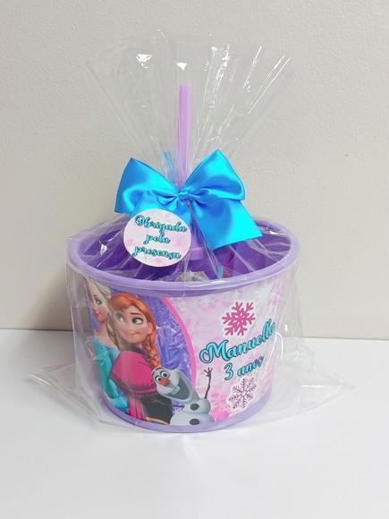 Kit Cinema Balde de Pipoca e Copo Frozen