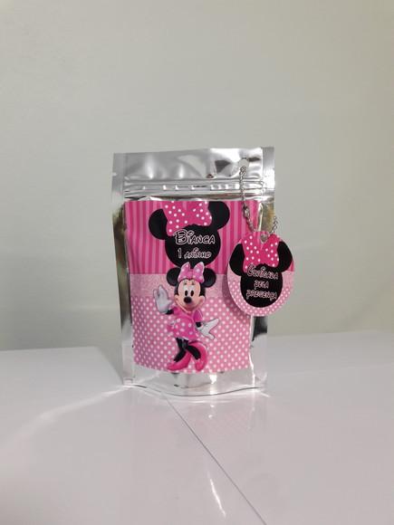 Saquinho Metalizado Minnie Rosa