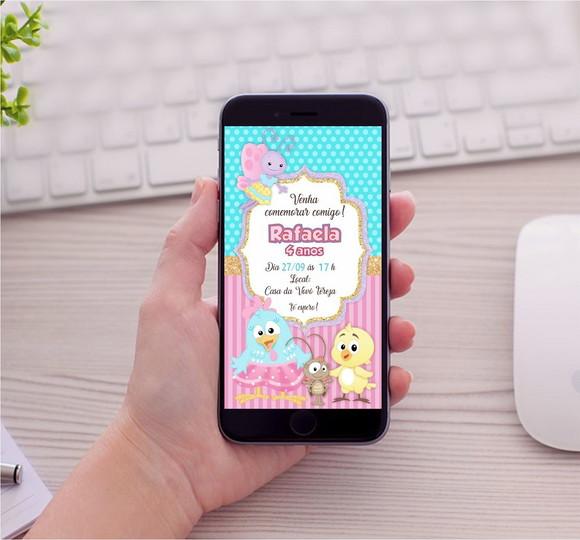 Convite Virtual Galinha Pintadinha Rosa