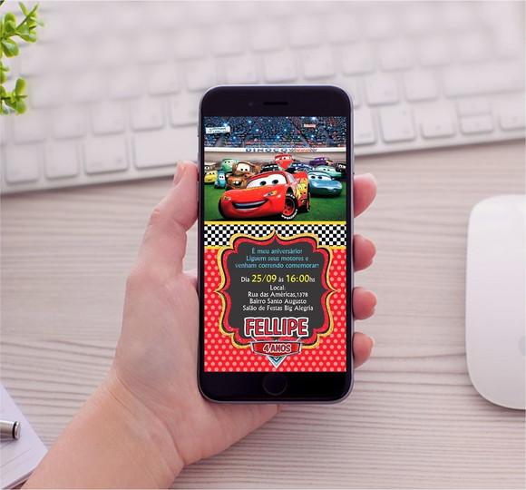 Convite Carros Disney Digital para Whatsapp