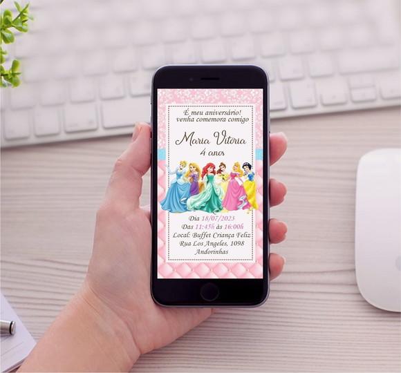 Convite Virtual Princesas Disney