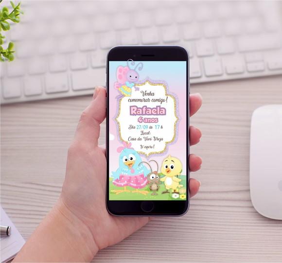 Convite Virtual Galinha Pintadinha Rosa