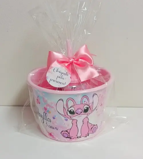 Kit Balde de Pipoca e Copo Angel Stitch