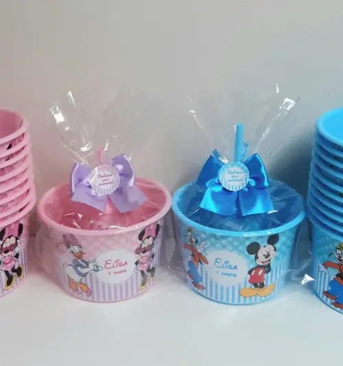 Kit Turma do Mickey Balde de Pipoca e Copo Twister