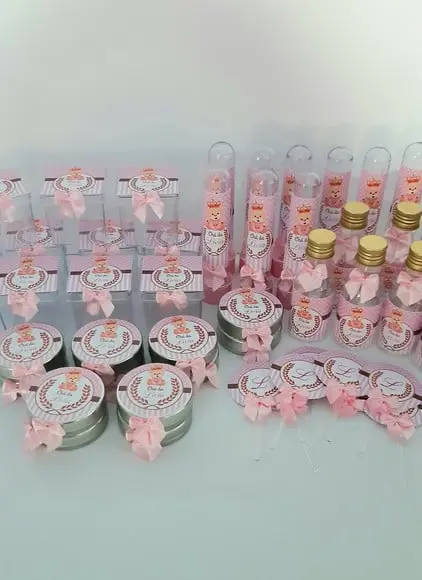Kit para Chá de Bebê 40 Ítens Ursinha Princesa