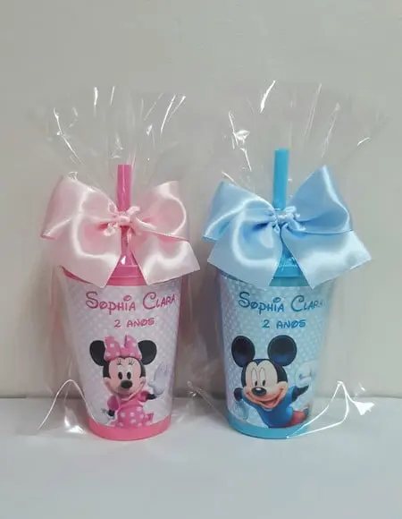 Copo Personalizado Minnie Rosa e Mickey