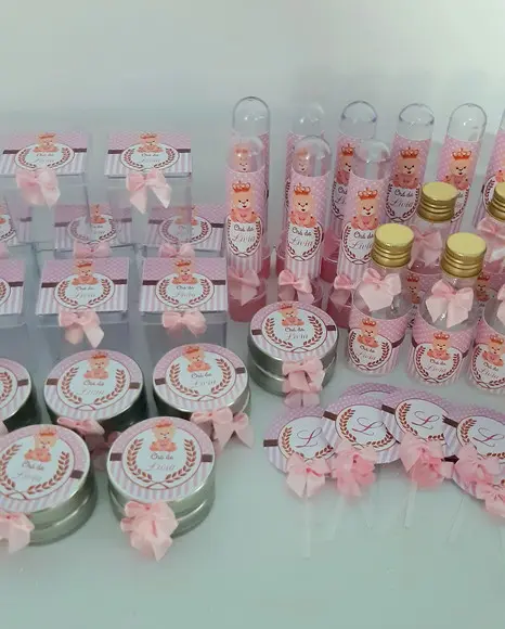 Kit para Chá de Bebê 60 Ítens +10 Toppers Grátis