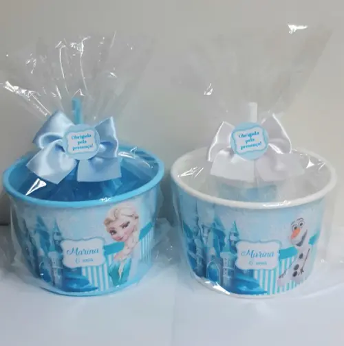 Kit Balde de Pipoca e Copo Frozen