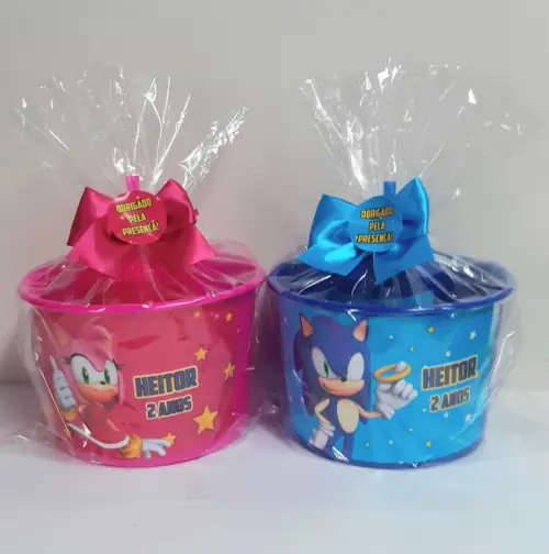 Kit Balde de Pipoca e Copo Sonic