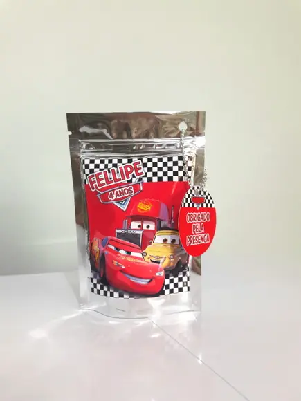Saquinho Metalizado Carros Disney
