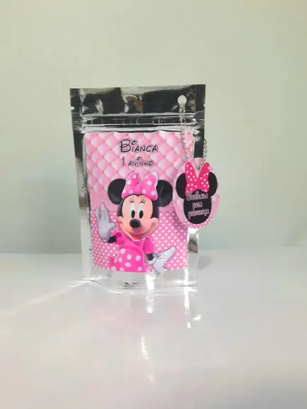 Saquinho Metalizado Minnie Rosa