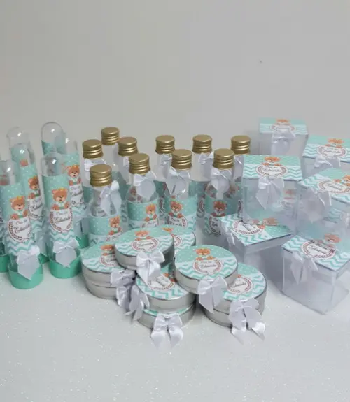 Kit para Chá de Bebê 40 Ítens Ursinho Príncipe