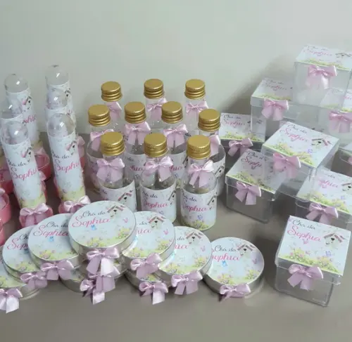 Kit Chá de Bebê 40 Ítens Jardim Encantado