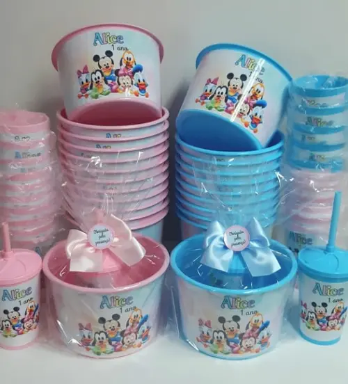 Kit Turma do Mickey Baby Balde de Pipoca e Copo Twister