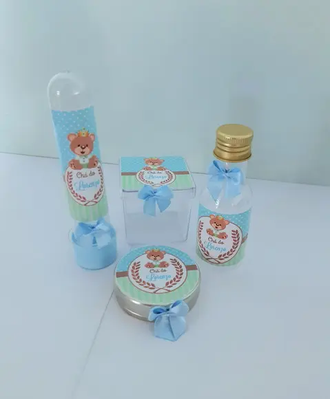 Kit para Chá de Bebê 40 Ítens Ursinho Príncipe