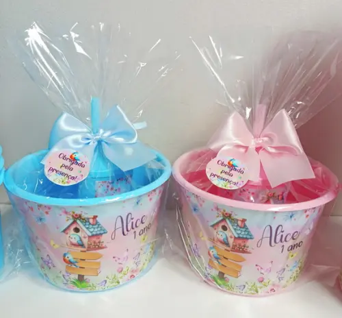 Kit Balde de Pipoca e Copo Jardim Encantado