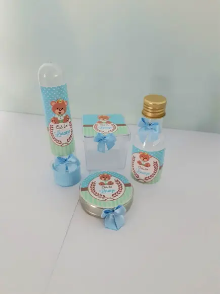 Kit para Chá de Bebê 60 Ítens +10 Toppers Grátis