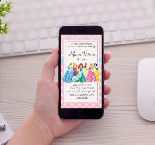 Convite Virtual Princesas Disney