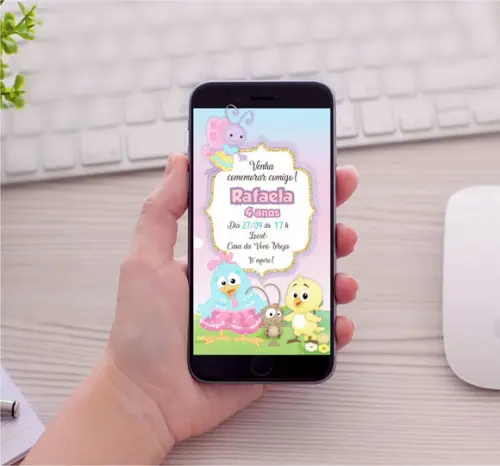 Convite Virtual Galinha Pintadinha Rosa