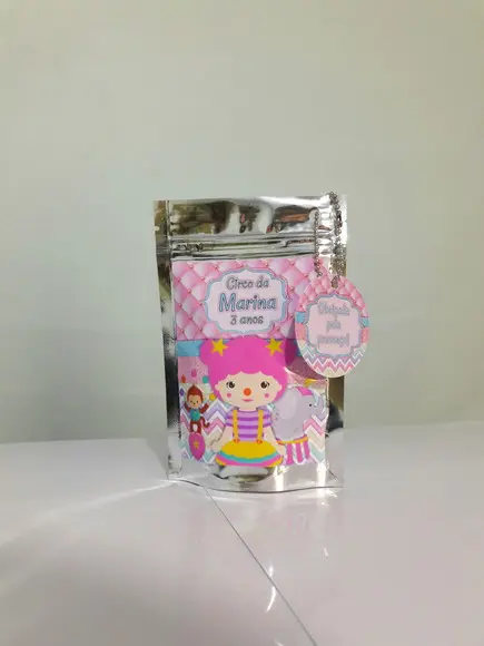 Saquinho Metalizado Circo Rosa