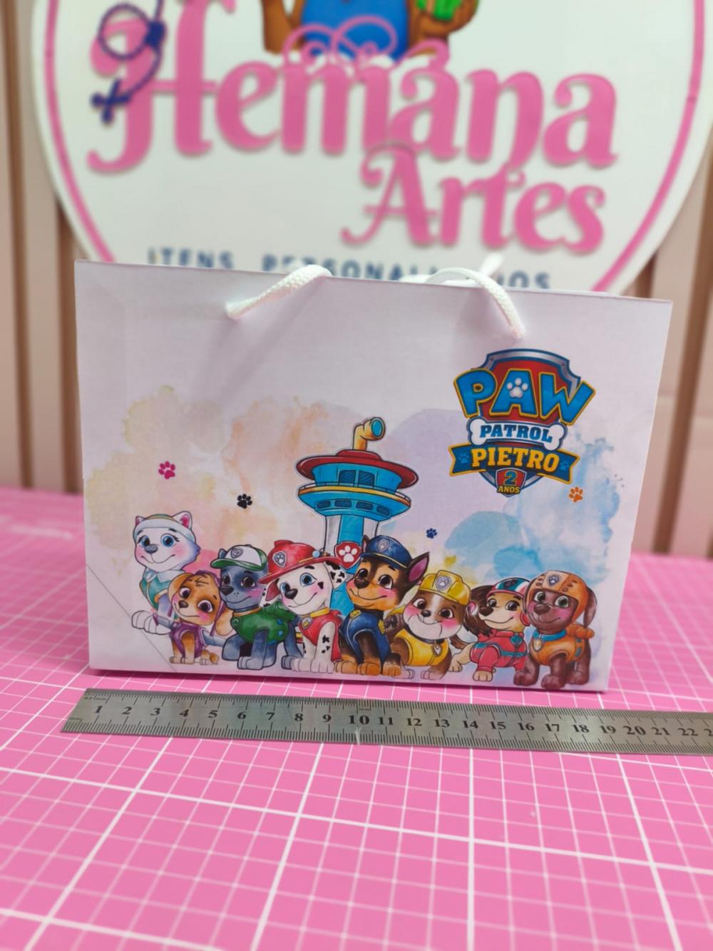 KIT 10 SACOLINHAS PERSONALIZADAS TEMA PATRULHA CANINA