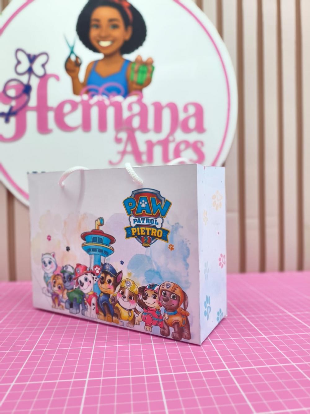 KIT 10 SACOLINHAS PERSONALIZADAS TEMA PATRULHA CANINA