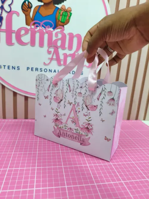 KIT 10 SACOLINHAS PERSONALIZADAS TEMA JARDIM