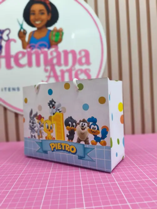 KIT 10 SACOLINHAS PERSONALIZADAS TEMA BABY LOONEY TONES  - Cópia