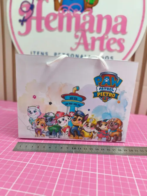 KIT 10 SACOLINHAS PERSONALIZADAS TEMA PATRULHA CANINA