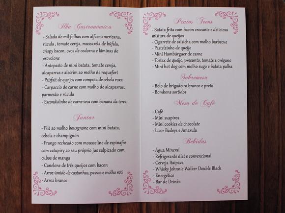 Cardápio - Menu