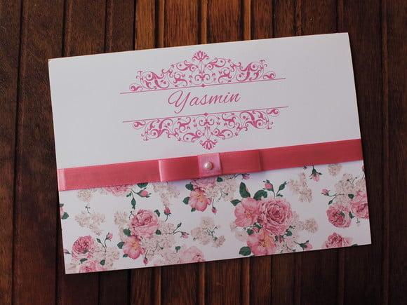 Convite 15 Anos - Convite Casamento - Floral Rosa Barato