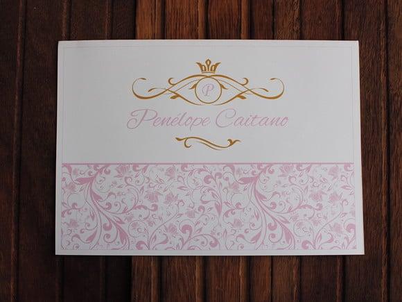 Convite 15 Anos - Convite Casamento - Rosa Dourado Barato