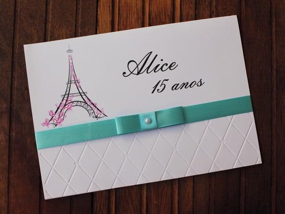 Convite 15 Anos - Convite Casamento -paris Textura Relevo