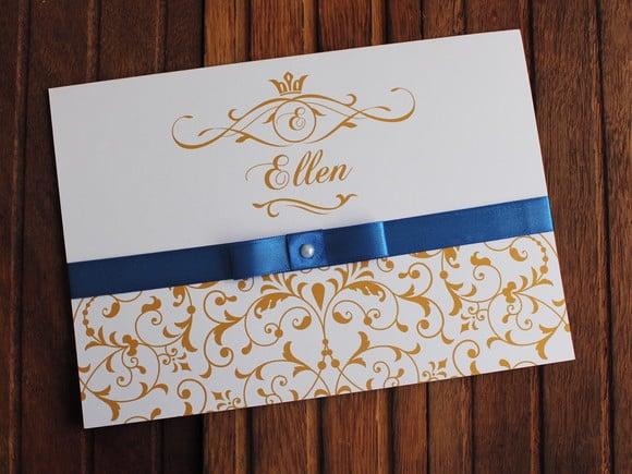 Convite 15 Anos - Convite Casamento -royal Dourado