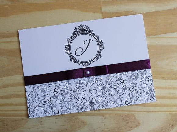 Convite 15 Anos Debutante Preto Roxo