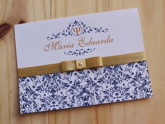 Convite 15 Anos Dourado Convite Casamento Barato Fita Lindo
