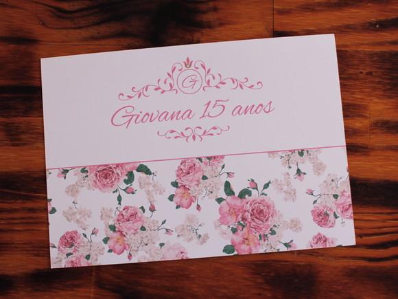 Convite 15 Anos Floral Debutante Rosas Flores Barato