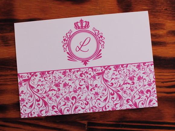 Convite 15 Anos Pink Rosa Convite Casamento Floral