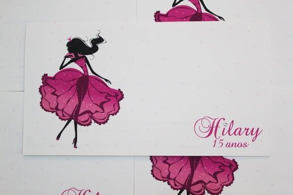 Convite 15 Anos Princesa Rosa Pink Fucsa Bailarina