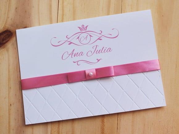 Convite 15 Anos Relevo Textura Rosa Convite Casamento Barato